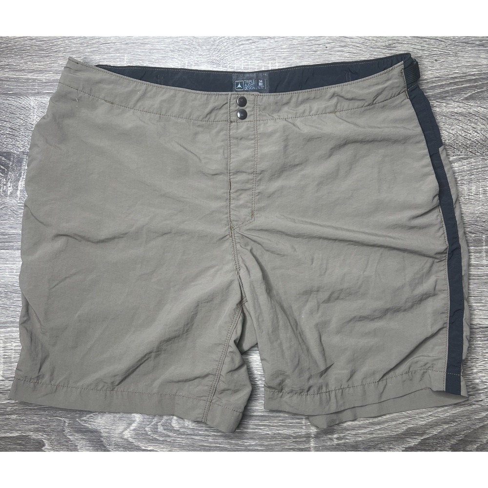 Triple Aught Design Shorts Mens 34 Khaki Beige Tan Nylon Buckle Back USA Made